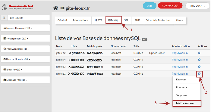 Base de données MySQL Boost
