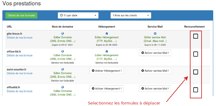 partie finances de votre espace client