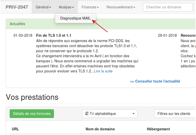 diagnostique mail
