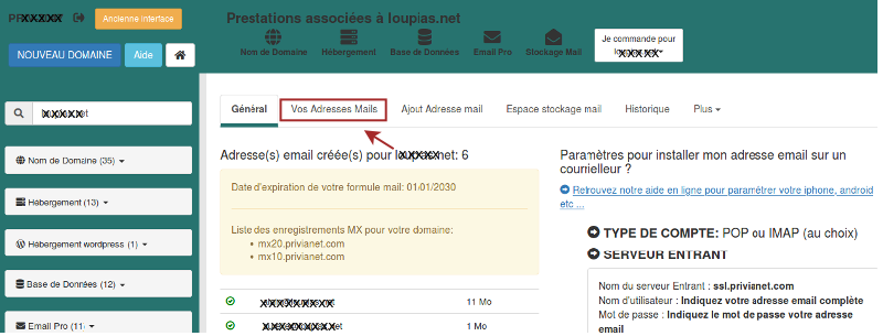 Reactiver adresse email