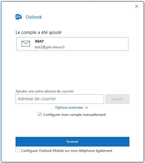 Cliquez sur -IMAP-