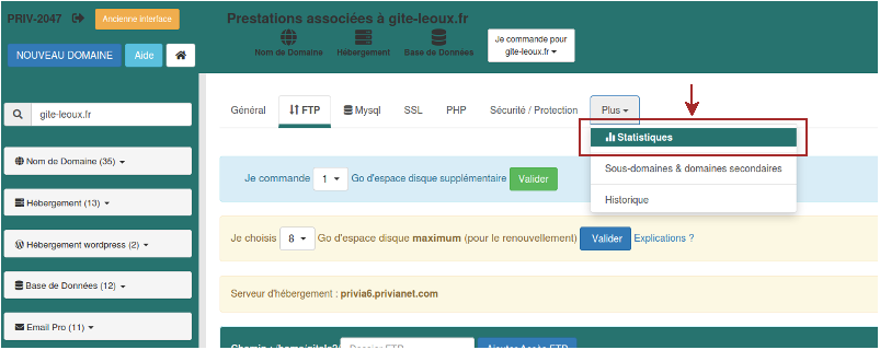 accéder aux statistiques